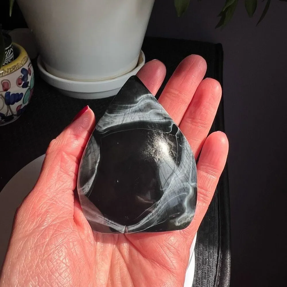 Black Agate Crystal Tear Drop‎ (3) - Picture 2 of 16